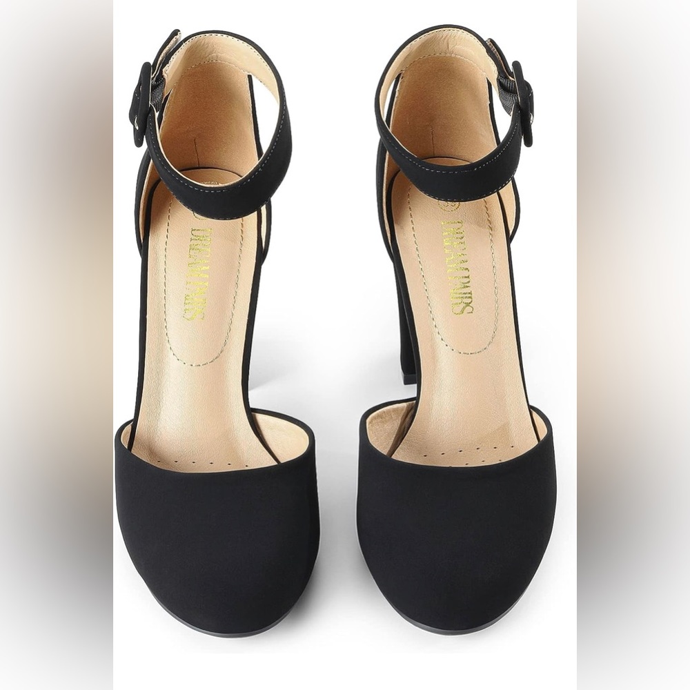 DREAM PAIRS Women's High Heel Closed Toe Chunky Wedding Pumps Shoes Size 9.5